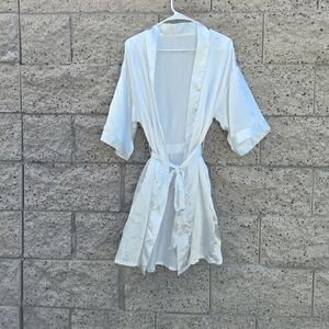Elegant White Satin Robe